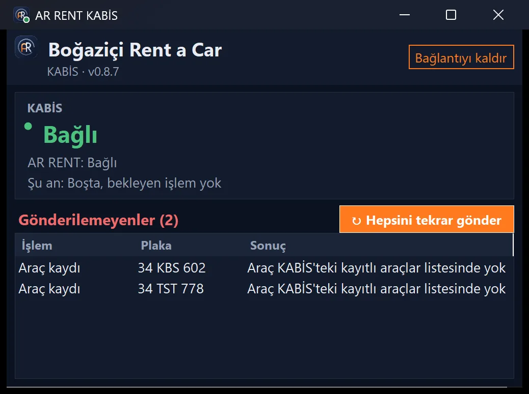 AR RENT KABİS programı